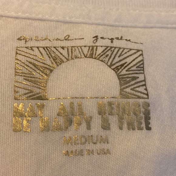 May All Beings Be Happy and Free Slim Fit Yoga Inspired Tank “You are Golden” - Picture 5 of 6